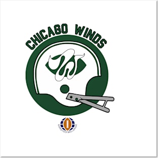 Chicago Winds (World Football League) 1975 Green Background Posters and Art